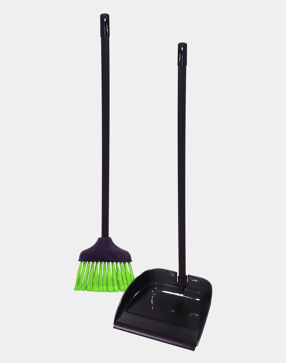 Set de Escobita y Recogedor Negro para Espacios Pequeños, Limpieza Práctica y Compacta
