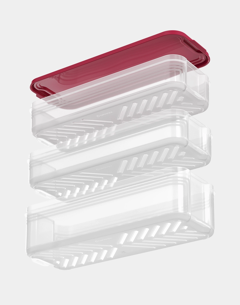Organizador Hermético Apilable Organismart 3 Niveles 5 L, Contenedores Intercambiables, Plástico Resistente